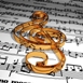 gold music symbol & music sheet